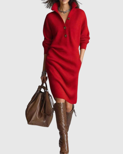 Maribel™ | Winter Knit Midi Dress